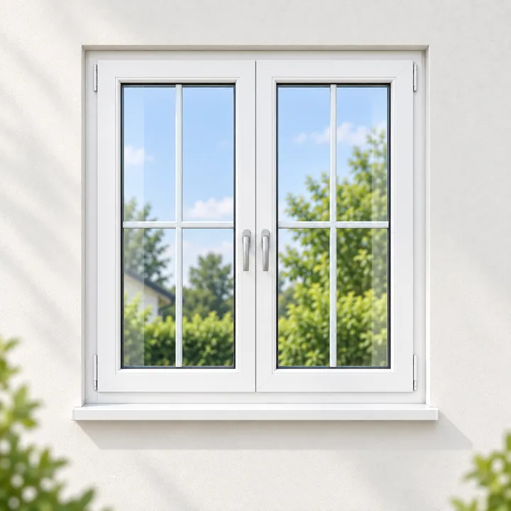 Weißes PVC-Fenster mit Sprossenoptik – Visualisierung